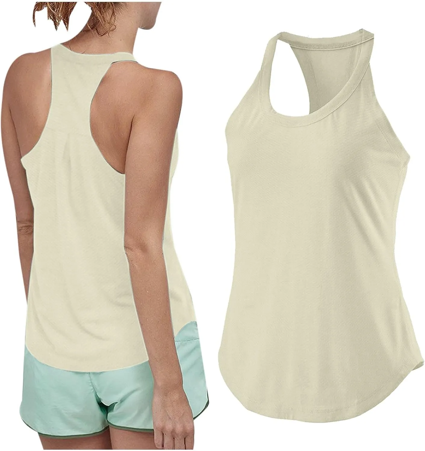 Workout Tank Tops for Women Casual Sleeveless Racerback Yoga Athletic T-Shirts Round Neck Trendy Summer Tunic Blouses