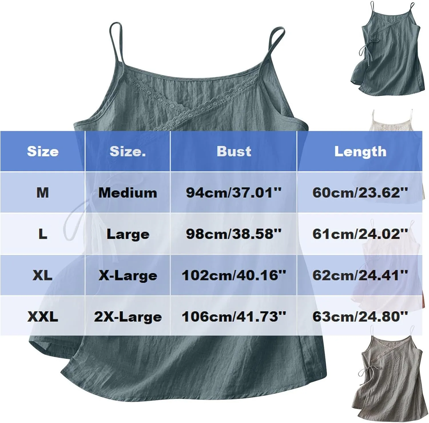 Xiaojmake Womens Cotton Linen Corset Tank Tops Summer Casual Side Tie Bustier Camisoles Basic Summer Underwear Plus Size
