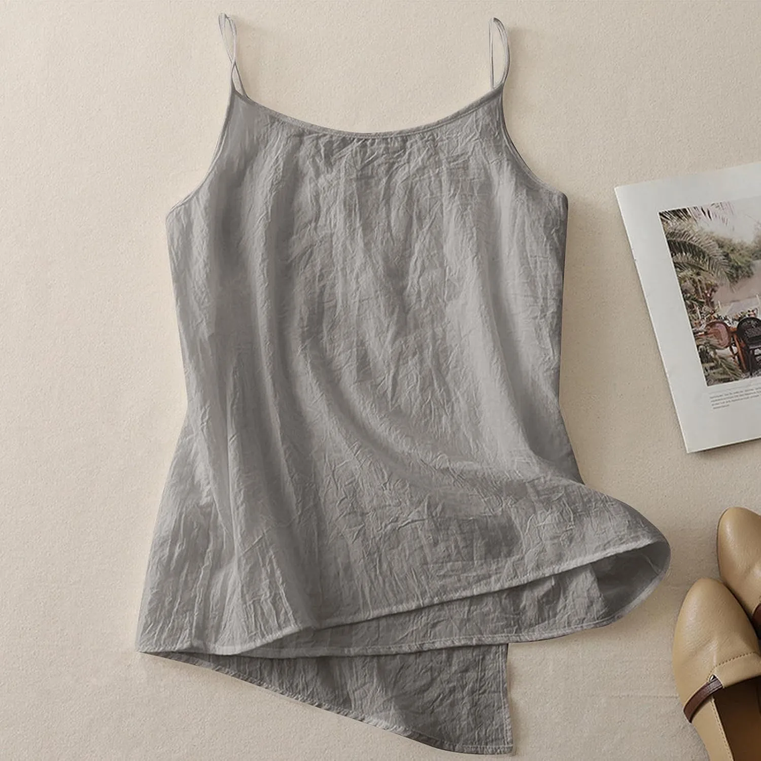 Xiaojmake Womens Cotton Linen Corset Tank Tops Summer Casual Side Tie Bustier Camisoles Basic Summer Underwear Plus Size