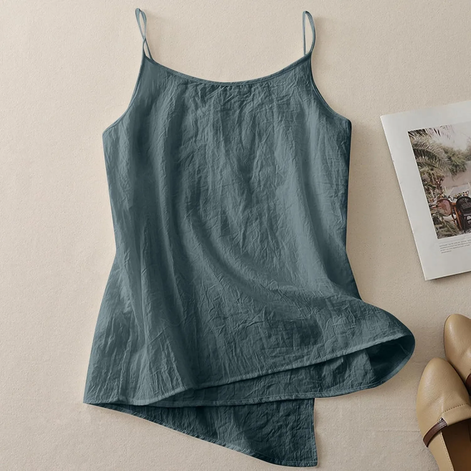 Xiaojmake Womens Cotton Linen Corset Tank Tops Summer Casual Side Tie Bustier Camisoles Basic Summer Underwear Plus Size