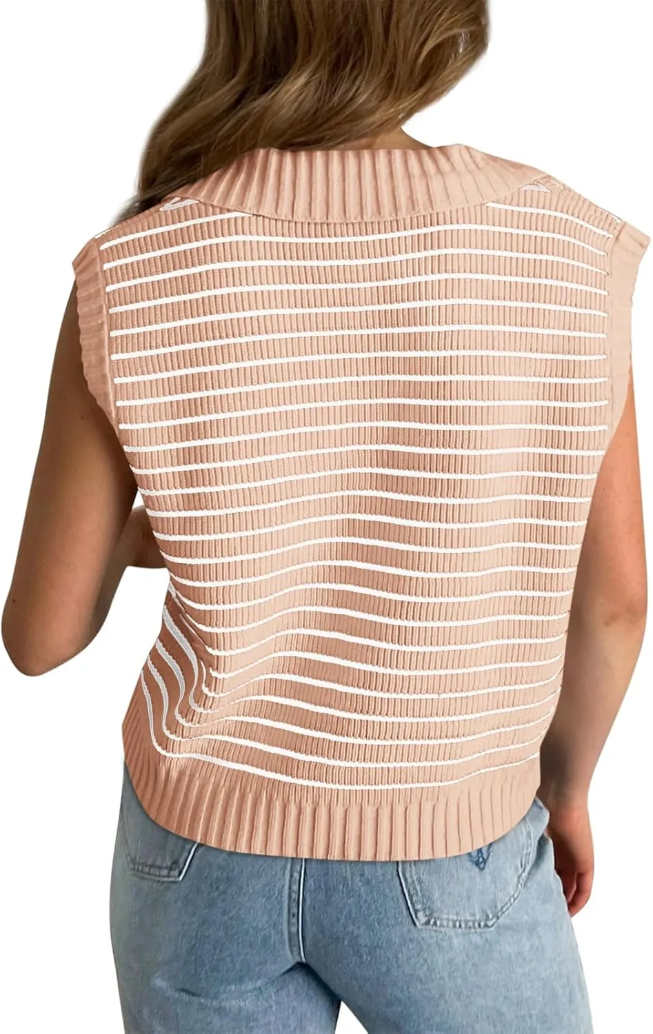 Yousify Summer Sweaters for Women 2025 V Neck Cap Sleeve Tops Sleeveless Spring Clothes Sweater Vest S-2XL