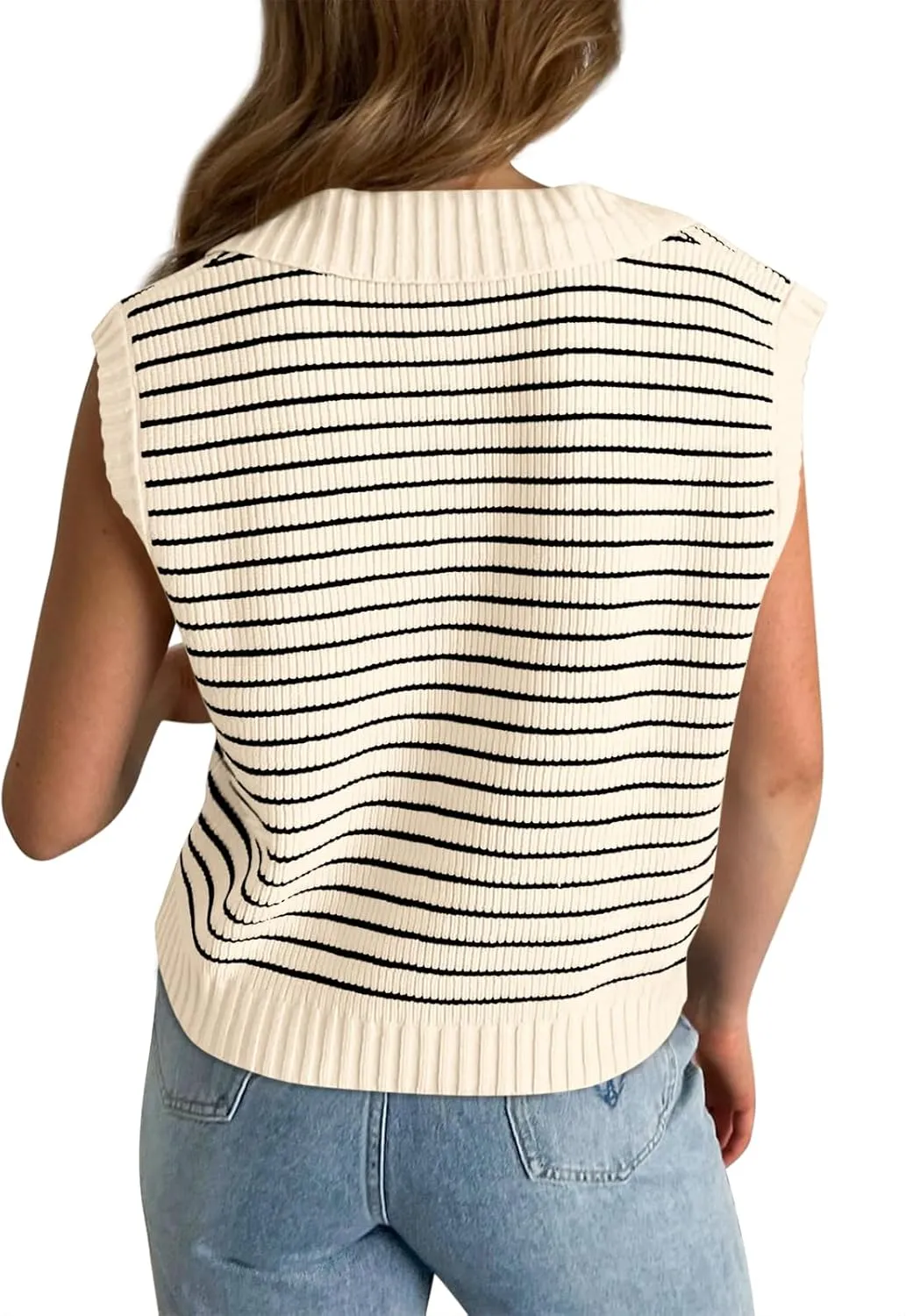 Yousify Summer Sweaters for Women 2025 V Neck Cap Sleeve Tops Sleeveless Spring Clothes Sweater Vest S-2XL