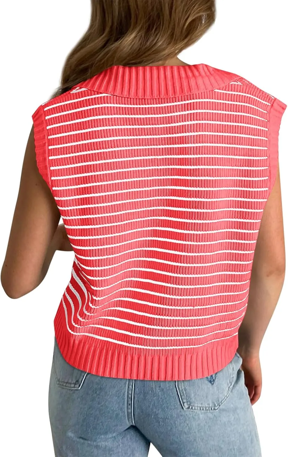 Yousify Summer Sweaters for Women 2025 V Neck Cap Sleeve Tops Sleeveless Spring Clothes Sweater Vest S-2XL